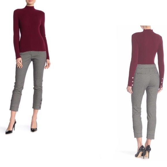 Badgley Mischka Geo Print Cropped Pants NWT - Picture 1 of 7